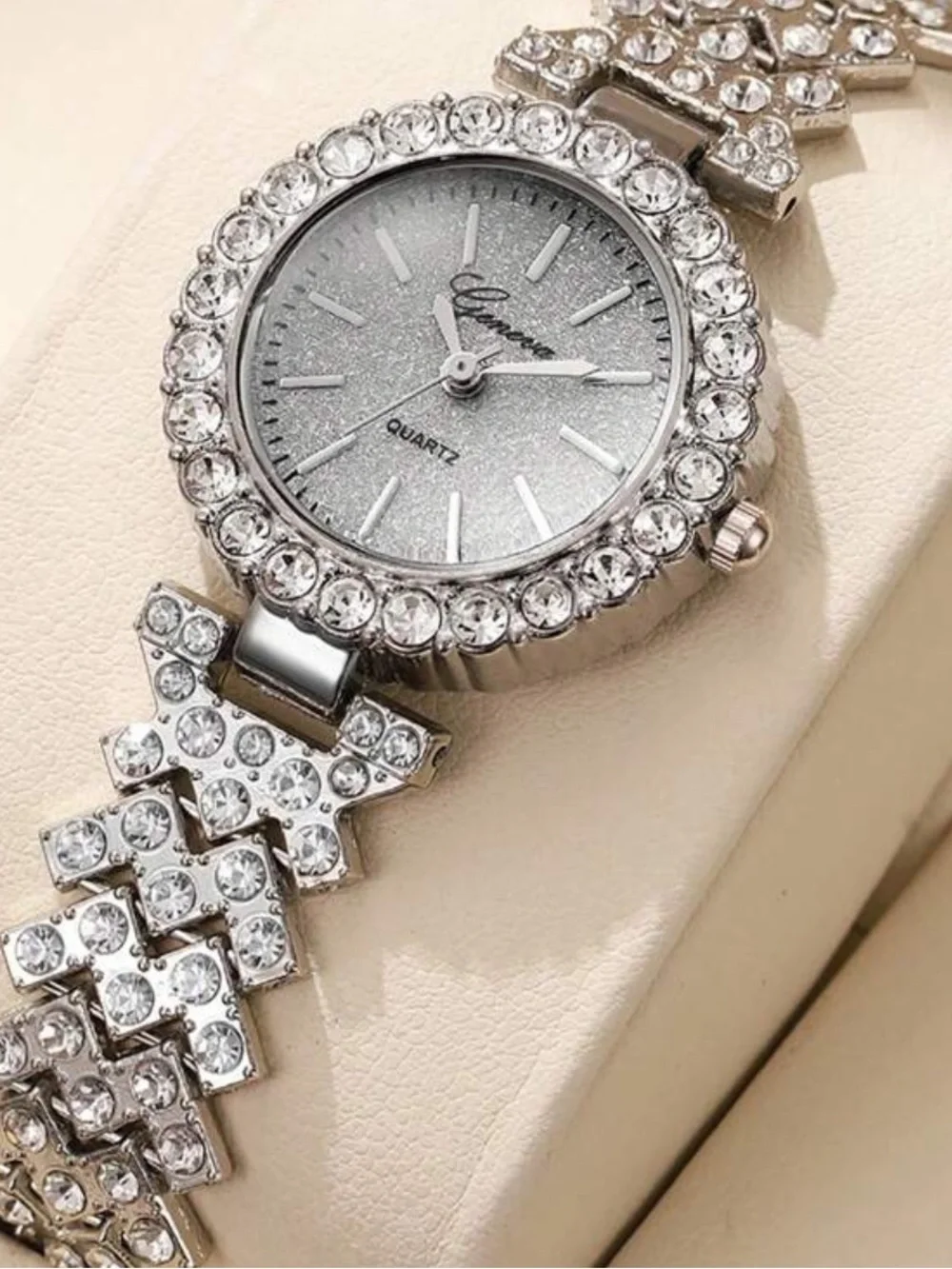 Geneva Silver Crystal-Accent Women’s Watch and Bracelet Set